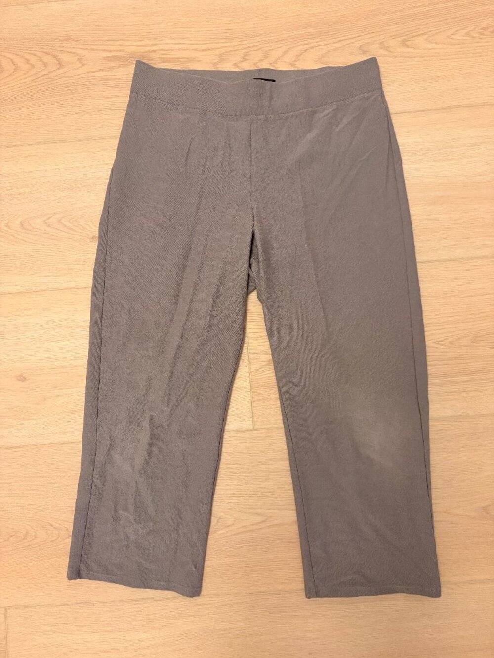 Eileen Fisher Taupe Gray Pull On Straight Leg Pants XS Petite